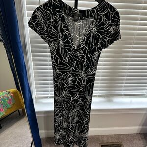Banana Republic Black and White Patterned Dress